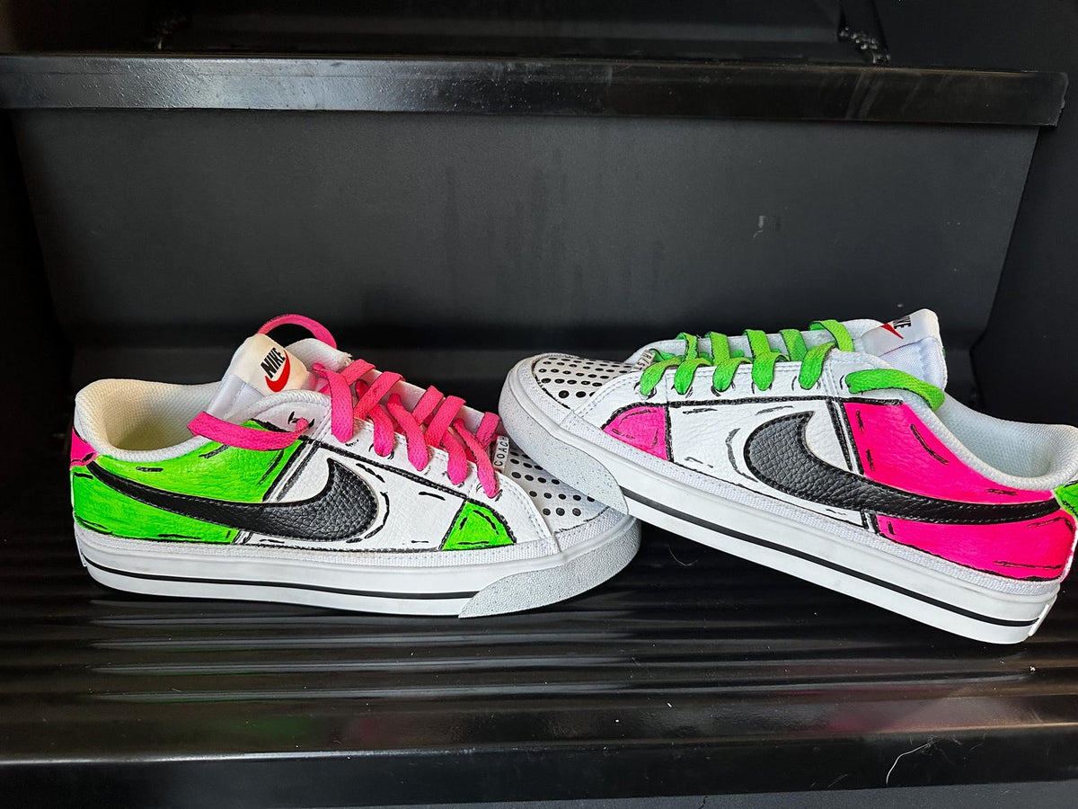 Custom Hand-Painted Neon Comic Nike Sneakers | Drip Pop Art Shoes
