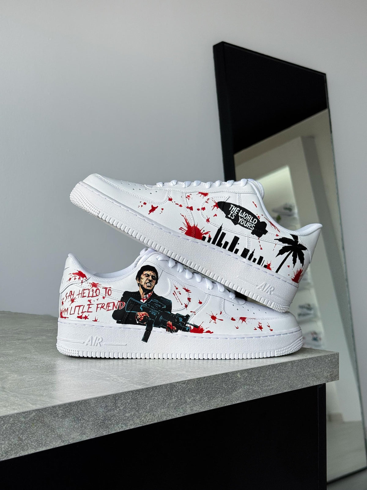 Scarface Air Force 1 - Hand-Painted Tony Montana Sneakers