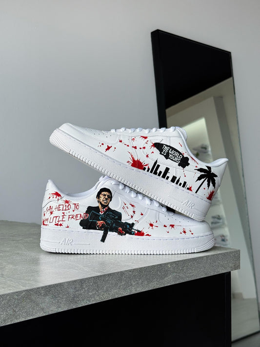 Scarface Air Force 1 - Hand-Painted Tony Montana Sneakers