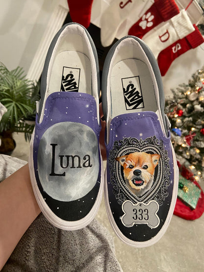 Custom Hand Painted Vans Sneakers | Personalized Shoes | Gift for Her or Him | Made to Order Unique Art Footwear |