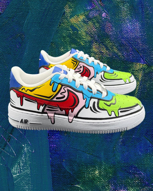 Custom “Drippy Drawing” Air Force 1 Shoes