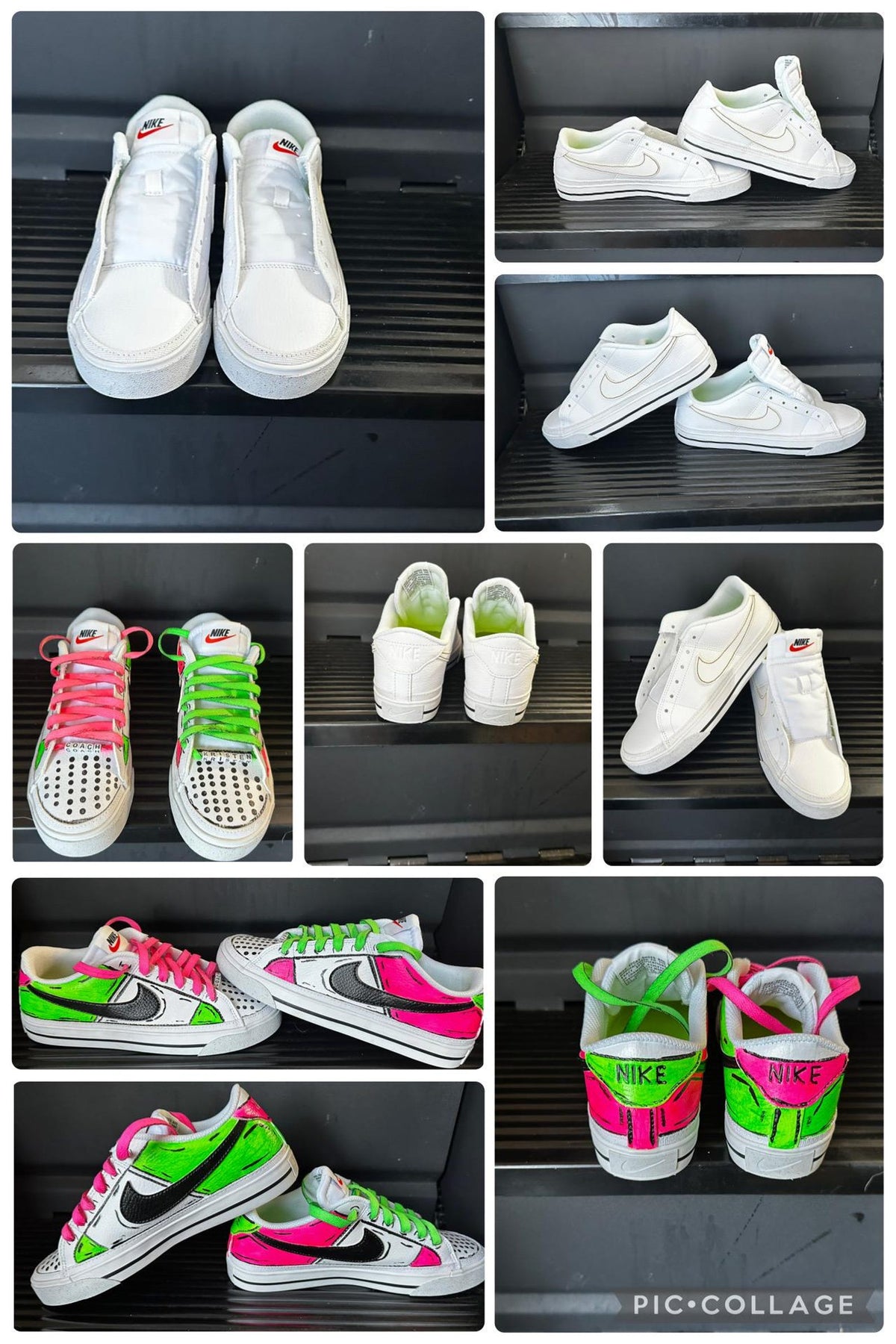 Custom Hand-Painted Neon Comic Nike Sneakers | Drip Pop Art Shoes