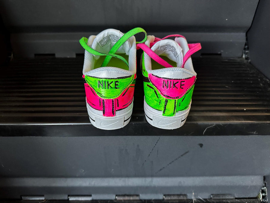 Custom Hand-Painted Neon Comic Nike Sneakers | Drip Pop Art Shoes