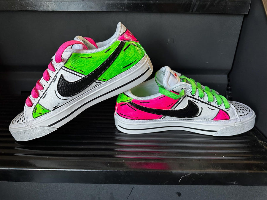 Custom Hand-Painted Neon Comic Nike Sneakers | Drip Pop Art Shoes