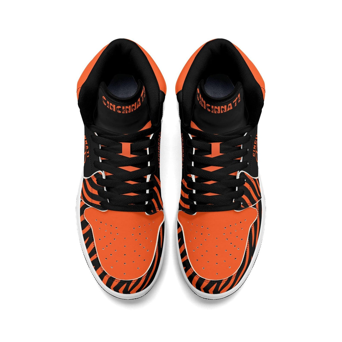 Cincinnati Football Team Shoes for Men & Women Team Themed Basketball Shoes Custom Black Football Sneaker Cincinnati Sneakers Cincy Gift