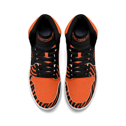 Cincinnati Football Team Shoes for Men & Women Team Themed Basketball Shoes Custom Black Football Sneaker Cincinnati Sneakers Cincy Gift