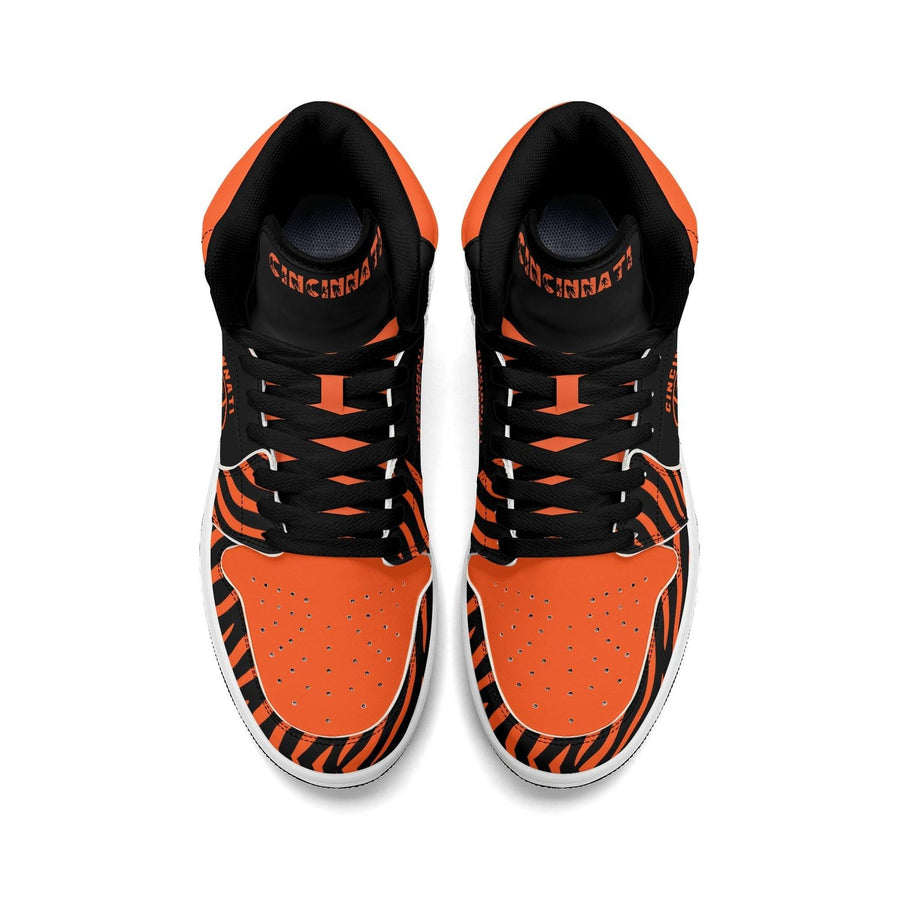 Cincinnati Football Team Shoes for Men & Women Team Themed Basketball Shoes Custom Black Football Sneaker Cincinnati Sneakers Cincy Gift