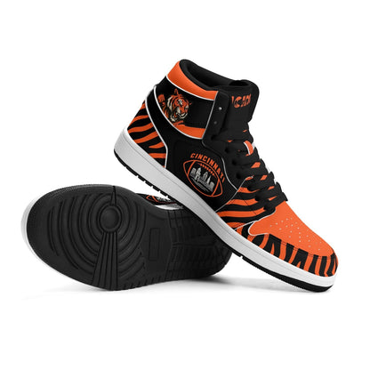 Cincinnati Football Team Shoes for Men & Women Team Themed Basketball Shoes Custom Black Football Sneaker Cincinnati Sneakers Cincy Gift