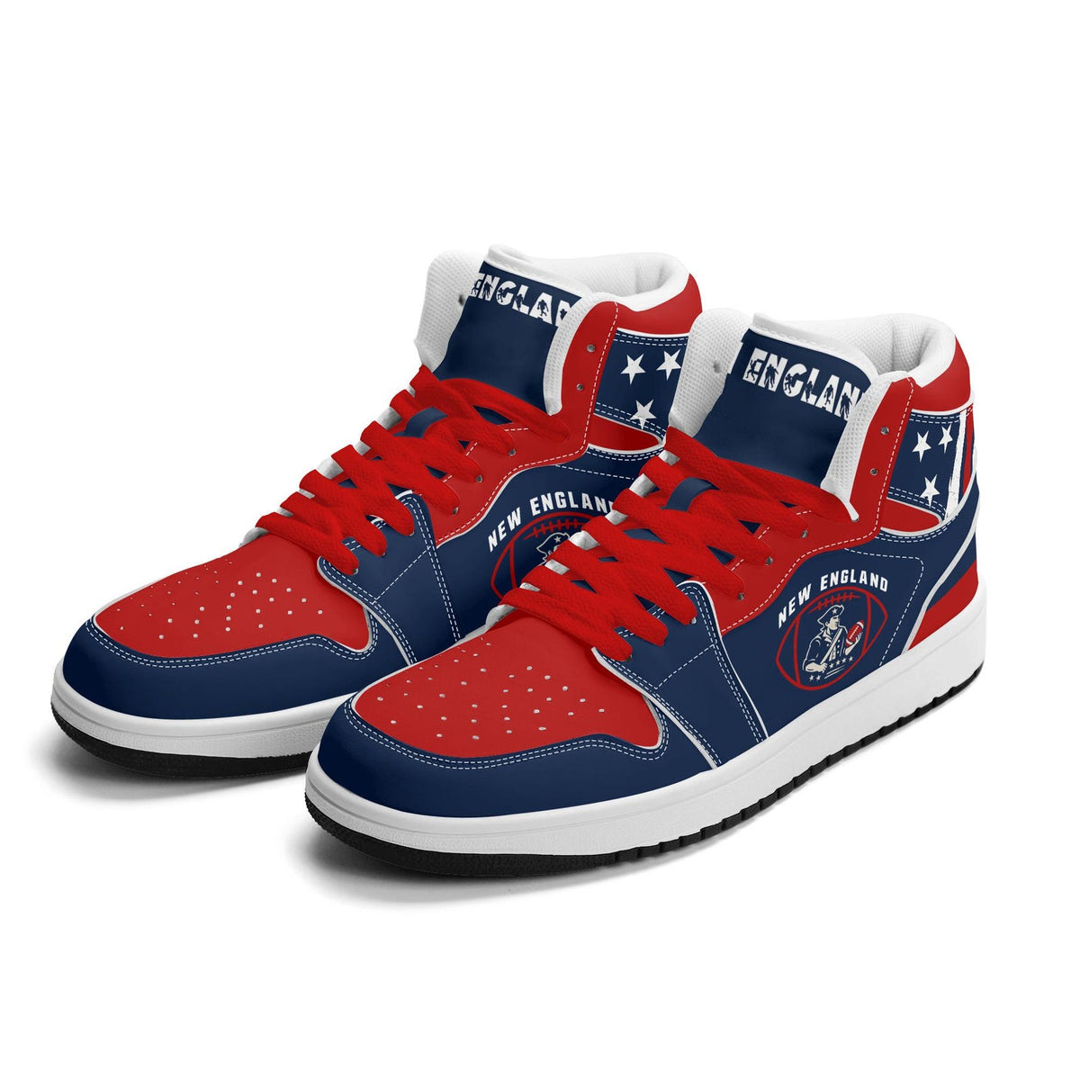 New England Football Team Shoes for Men & Women Team Themed Basketball Shoes Custom  Football New England Blue Sneakers New England Gifts