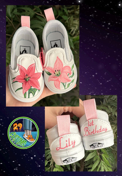 Custom Hand Painted Vans Sneakers | Personalized Shoes | Gift for Her or Him | Made to Order Unique Art Footwear |