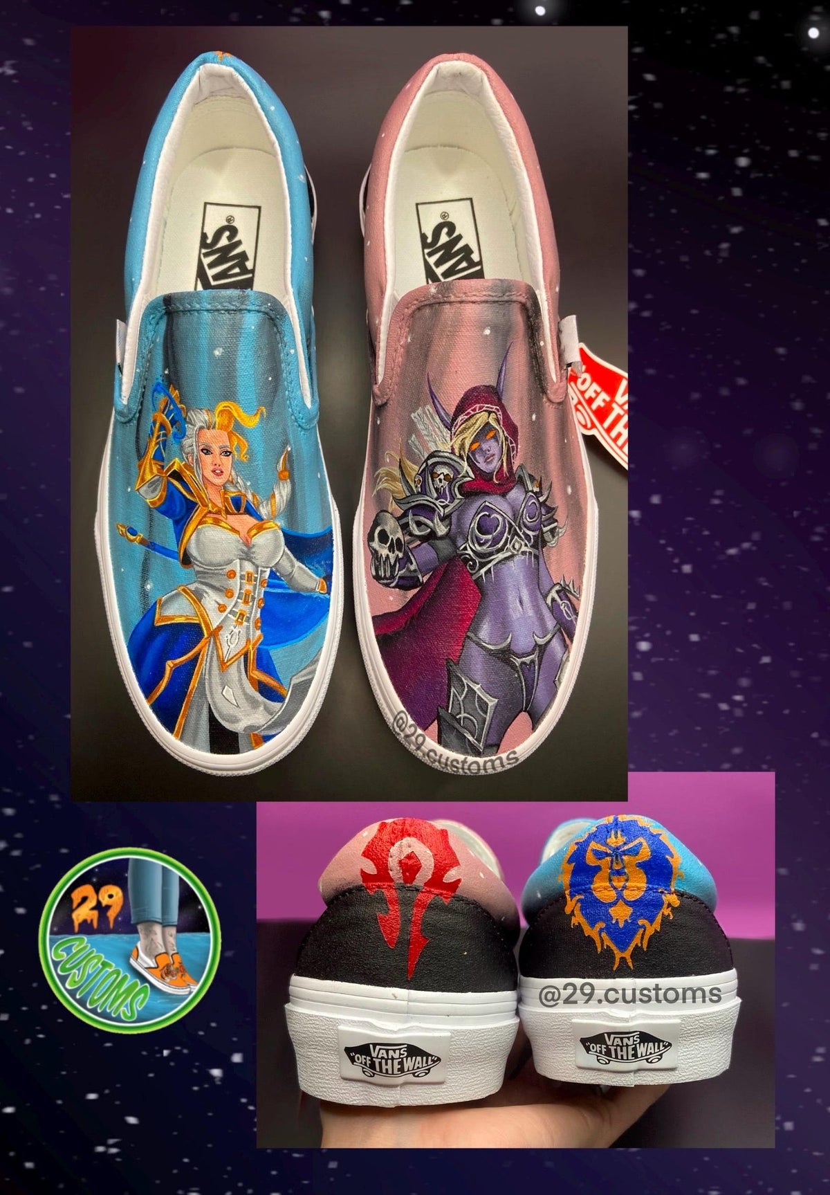 Custom Hand Painted Vans Sneakers | Personalized Shoes | Gift for Her or Him | Made to Order Unique Art Footwear |