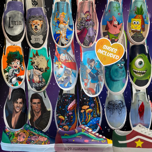 Custom Hand Painted Vans Sneakers | Personalized Shoes | Gift for Her or Him | Made to Order Unique Art Footwear |