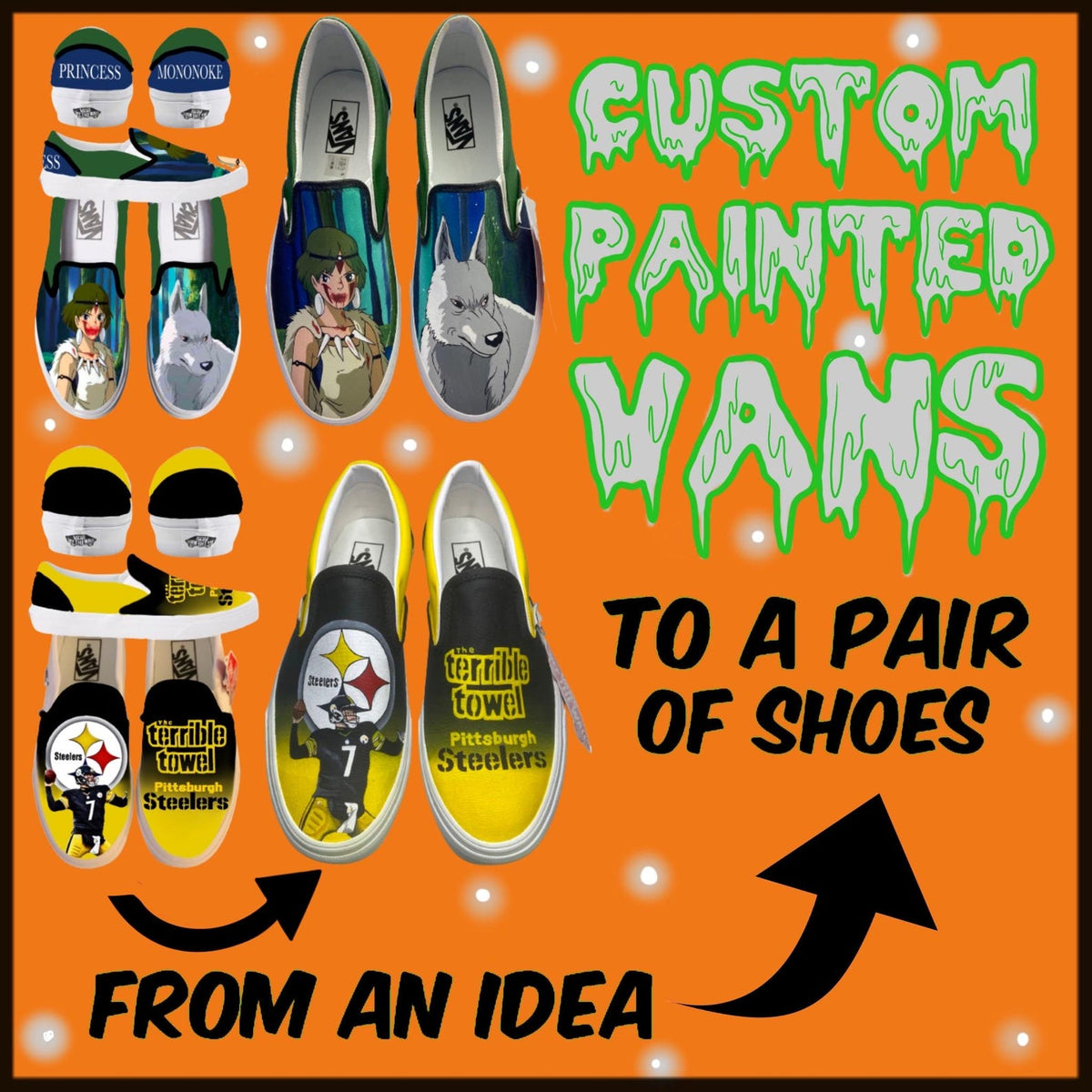 Custom Hand Painted Vans Sneakers | Personalized Shoes | Gift for Her or Him | Made to Order Unique Art Footwear |