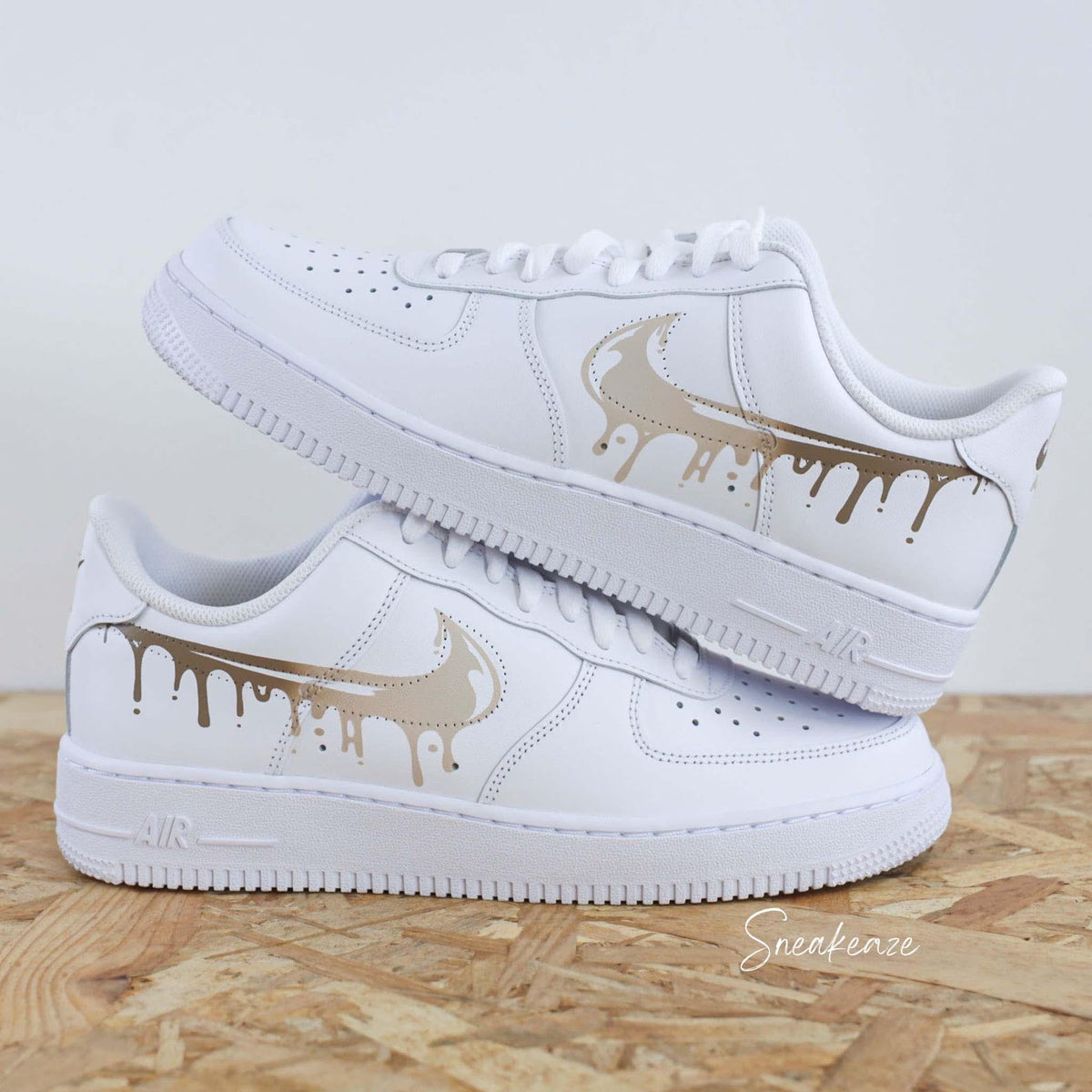 AF1 custom Air Force 1 Drip sneakers in a pastel gradient of pink, blue, and lilac with a flowing effect, unisex