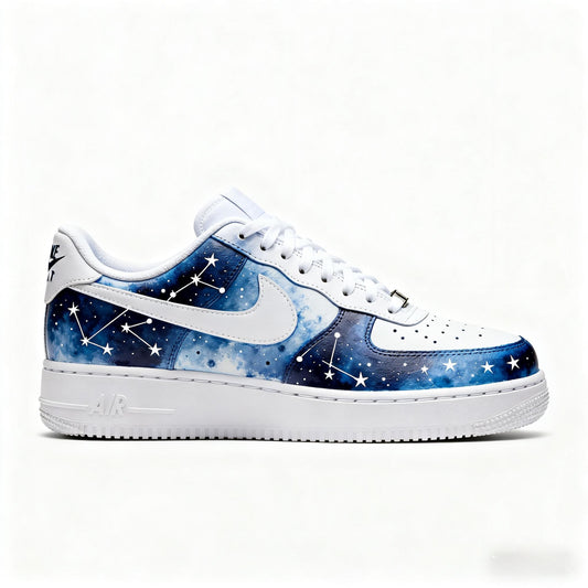 Custom Hand-Painted Nike Air Force 1 Shoes | Galaxy Constellation | Unique Streetwear Footwear