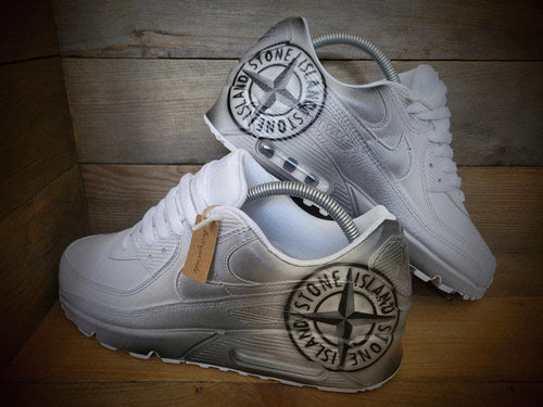 Custom Painted Air Max 90/Sneakers/Shoes/Kicks/Premium/Personalised/S Island (Black/Grey Edition)