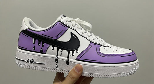 Purple Paint Drip Custom Air Force 1 Sneakers | Hand-Painted Cartoon Sneakers l Birthday Gift l Graduation Gift