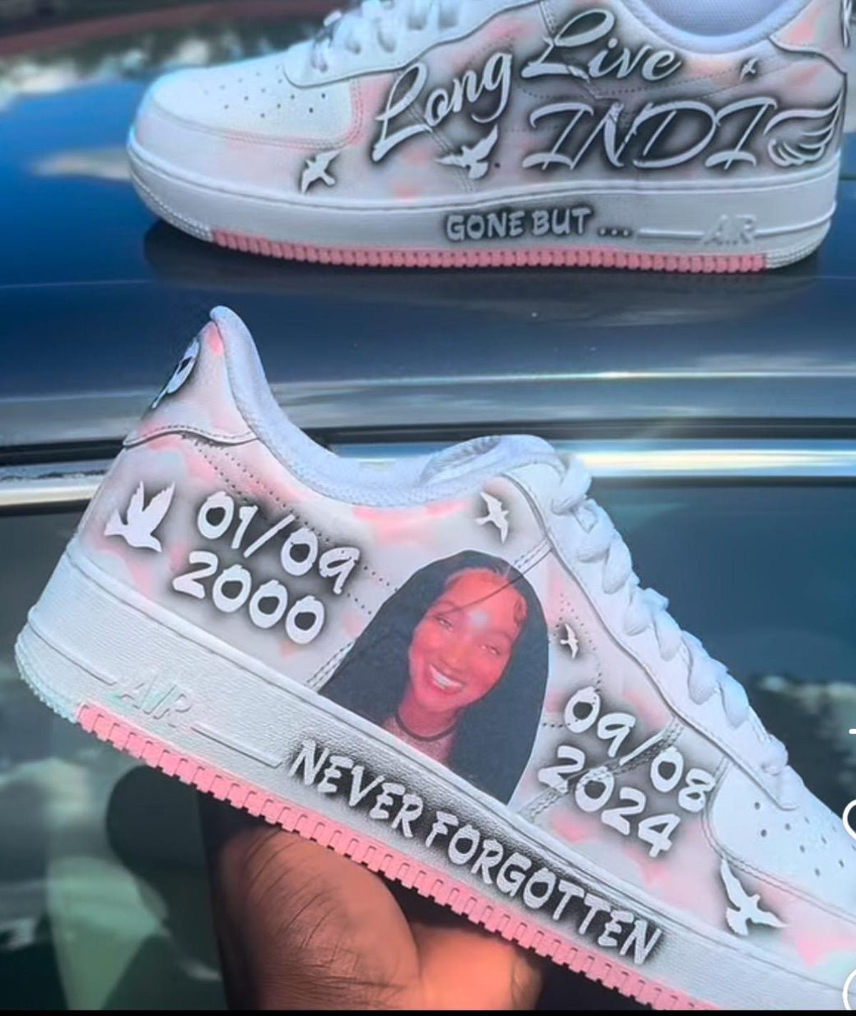 Custom RIP Memorial AF1’s