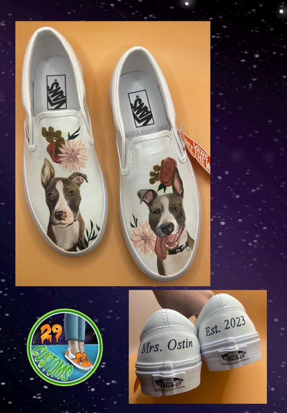 Custom Hand Painted Vans Sneakers | Personalized Shoes | Gift for Her or Him | Made to Order Unique Art Footwear |