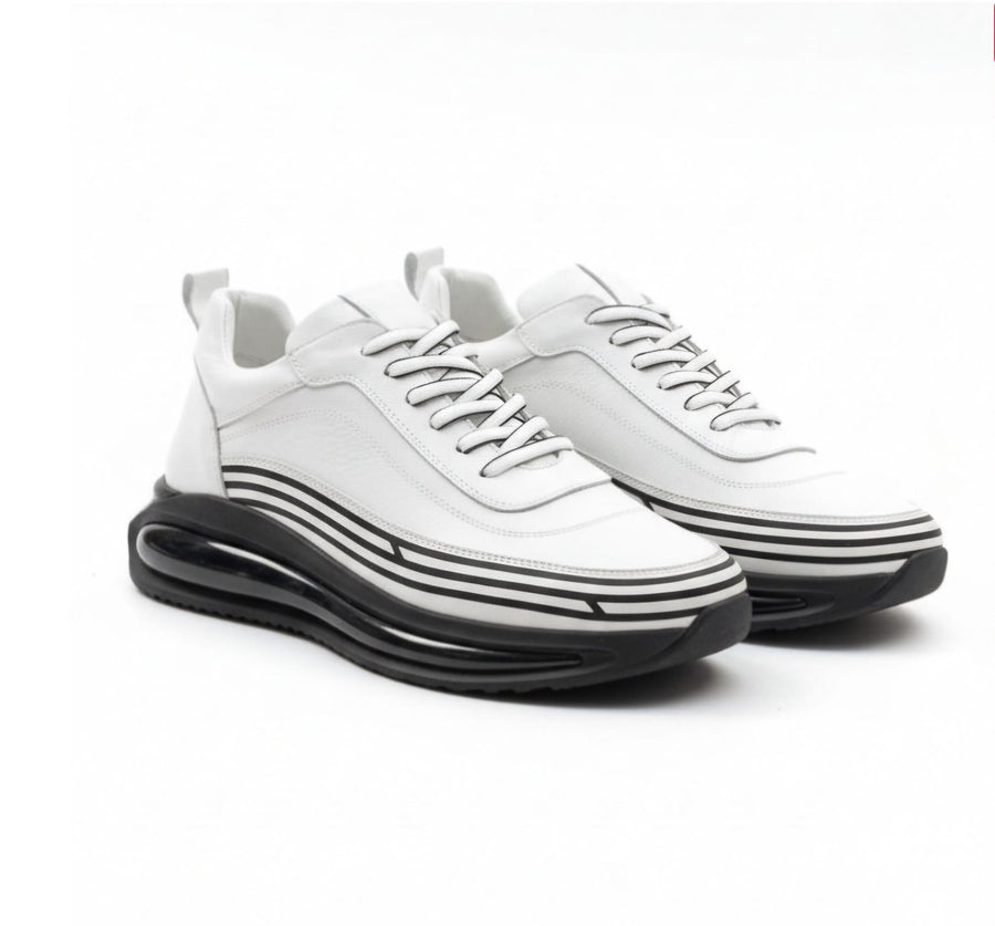 Men’s Genuine Leather Sneakers, Walking Shoes, Casual Trainers, Handmade Streetwear Shoes, Modern Everyday Footwear