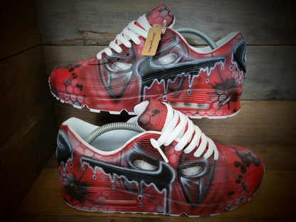 Custom Painted Air Max 90/Sneakers/Shoes/Kicks/Premium/Personalised/Red DP