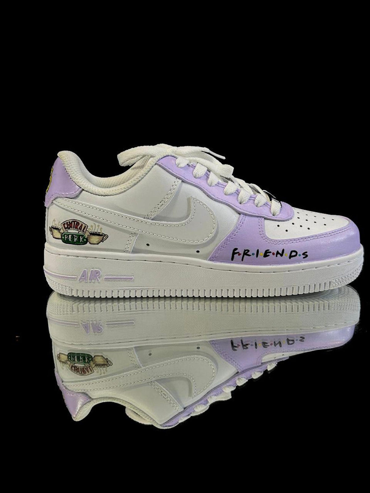Hand-Painted Sitcom Sneakers | Lavender Custom AF1 Style
