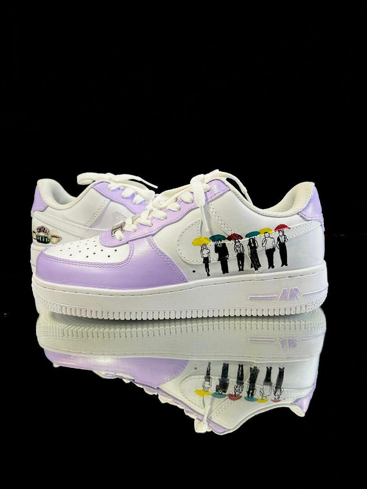 Hand-Painted Sitcom Sneakers | Lavender Custom AF1 Style