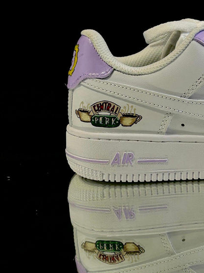 Hand-Painted Sitcom Sneakers | Lavender Custom AF1 Style