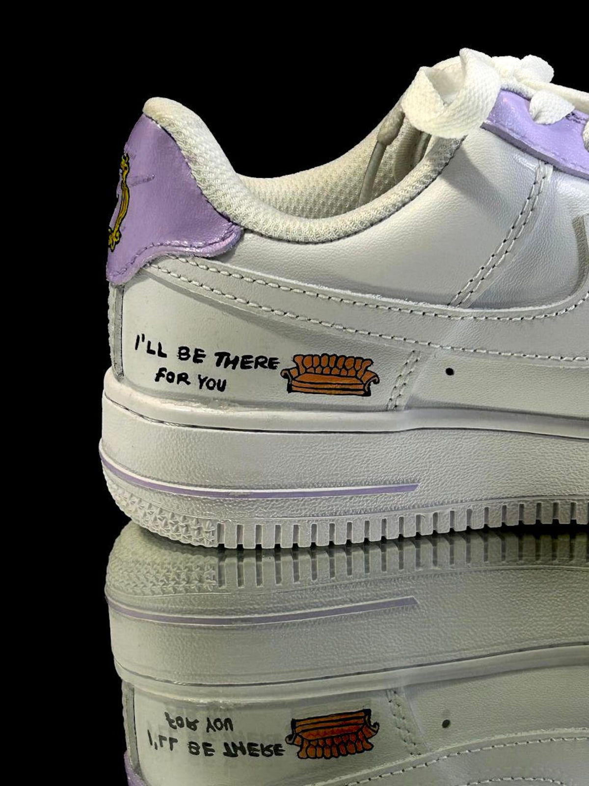 Hand-Painted Sitcom Sneakers | Lavender Custom AF1 Style