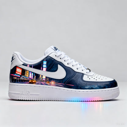 Custom hand-Painted Nike Air Force 1 Shoes | NYC Nightlife Sneaker