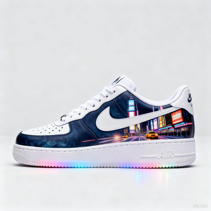 Custom hand-Painted Nike Air Force 1 Shoes | NYC Nightlife Sneaker