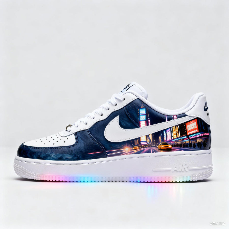 Custom hand-Painted Nike Air Force 1 Shoes | NYC Nightlife Sneaker