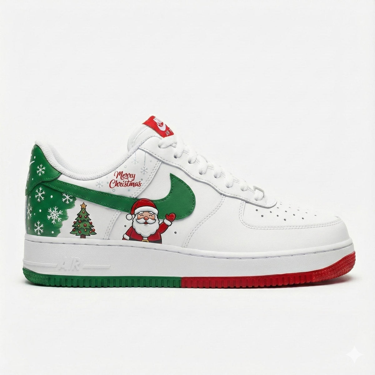 Custom Hand-Painted Nike Air Force 1 Shoes | Christmas Santa | Jolly Holiday AF1 Sneakers | Festive Streetwear