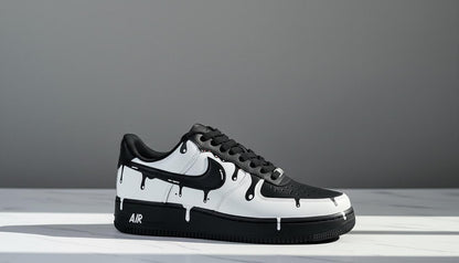 Black Paint Custom Air Force 1 | Hand-Painted Shoes l Father's Day Gift | Birthday Gift for Him | Unique Art Shoes