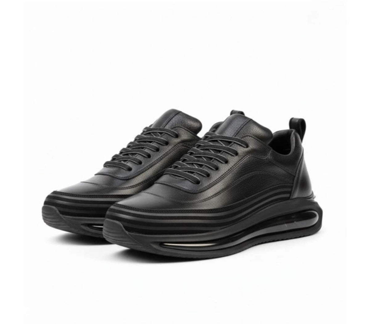 Men’s Genuine Leather Sneakers, Walking Shoes, Casual Trainers, Handmade Streetwear Shoes, Modern Everyday Footwear