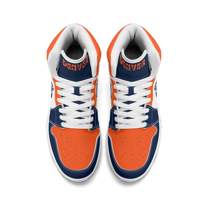 Denver Football Team Shoes for Men & Women Team Themed Football Sport Sneakers Custom Denver Football White Shoes Denver Gift Rocky Mountain