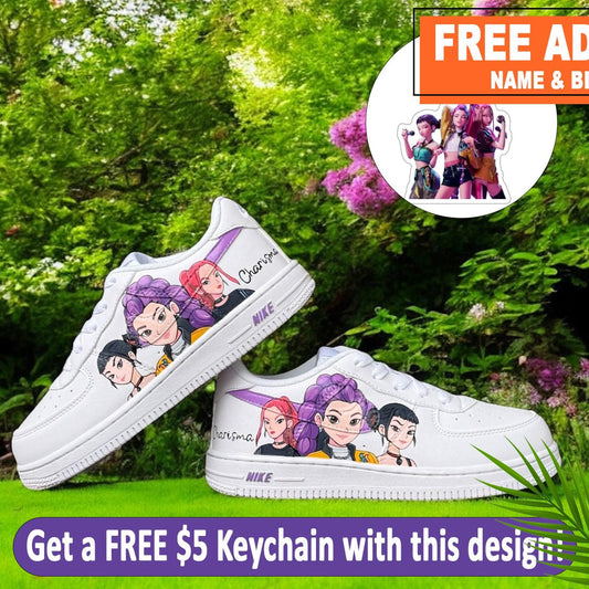 Kpop Demon Hunter custom shoe, Kids Shoes, Baby sneakers, Hand painted air force 1, custom kicks