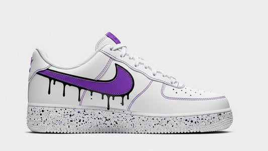 Purple Splash Custom Air Force 1 | Hand-Painted Shoes l Father's Day Gift l Graduation Gift 2026 | Birthday Gift | Purple Art Shoes Gift