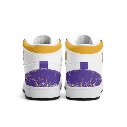 Los Angeles Basketball Team Sneakers for Men & Women Team Themed Basketball Sport Shoes Custom Sneakers LA Purple Gold Sneakers Gifts Unisex