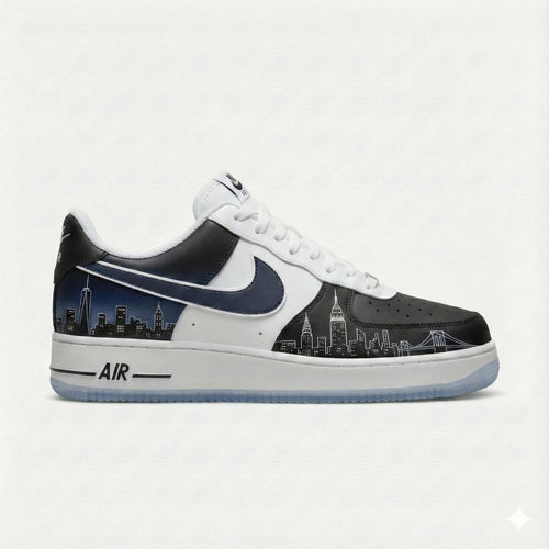 Custom Nike Air Force 1 Shoes | NYC Skyline Night | New York City Sneakers AF1