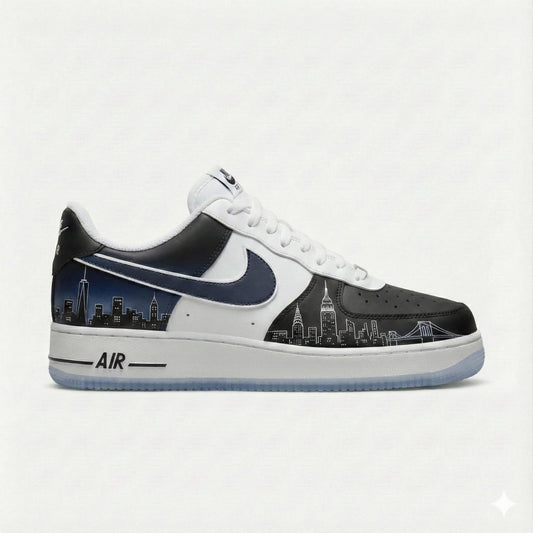 Custom Nike Air Force 1 Shoes | NYC Skyline Night | New York City Sneakers AF1
