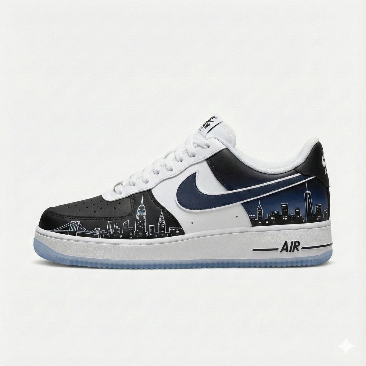 Custom Nike Air Force 1 Shoes | NYC Skyline Night | New York City Sneakers AF1