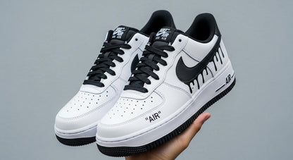 Black Paint Custom Air Force 1 | Hand-Painted Shoes l Father's Day Gift | Birthday Gift for Him | Unique Art Shoes
