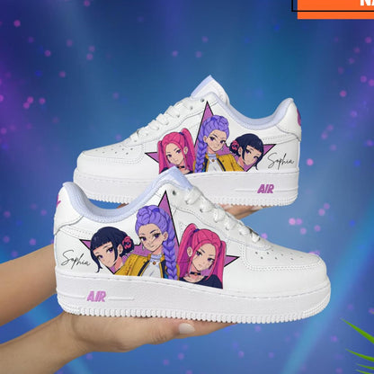 Kpop Demon Hunter custom shoe, Kids Shoes, Baby sneakers, Hand painted air force 1, custom kicks