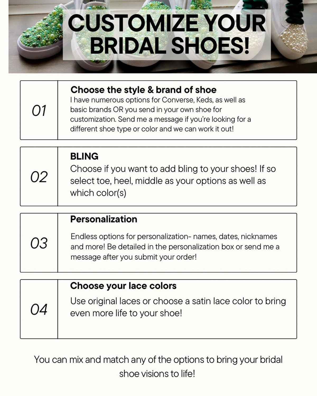 Mail In Shoes for Custom Design personalize shoes custom kicks custom sneakers custom heels graduation bridal festival bachelorette shoe
