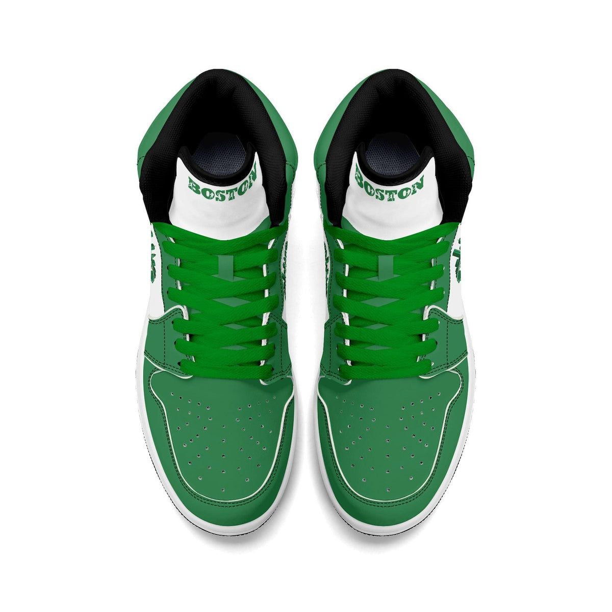 Boston Basketball Team Sneakers for Men & Women Leprechaun Team Themed Basketball Sport Shoes Irish Green White Custom Sneakers Gifts Unisex