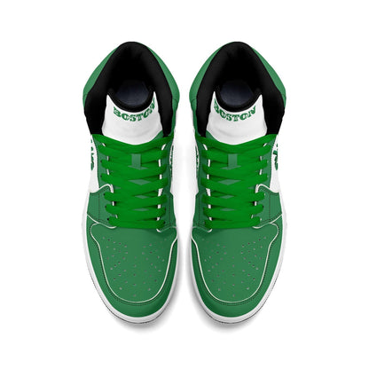 Boston Basketball Team Sneakers for Men & Women Leprechaun Team Themed Basketball Sport Shoes Irish Green White Custom Sneakers Gifts Unisex