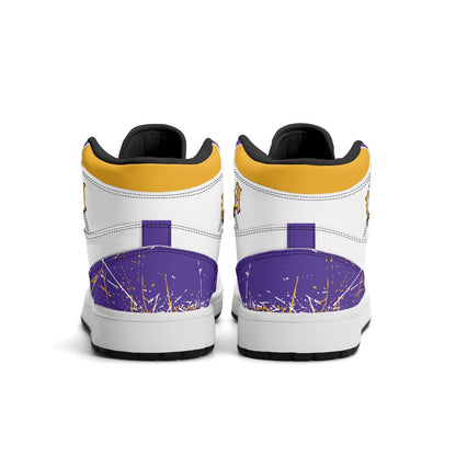 Los Angeles Basketball Team Sneakers for Men & Women Team Themed Basketball Sport Shoes Custom Sneakers LA Purple Gold Sneakers Gifts Unisex
