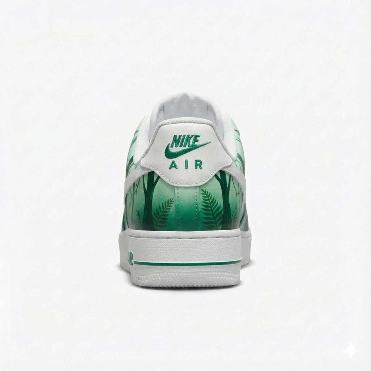 Custom Nike Air Force 1 Shoes | Rainforest Waterfall Green | Rainforest Sneakers AF1