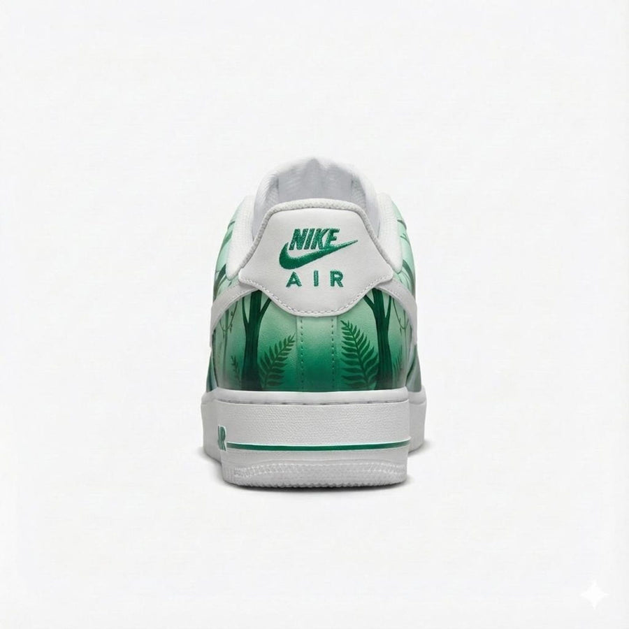 Custom Nike Air Force 1 Shoes | Rainforest Waterfall Green | Rainforest Sneakers AF1